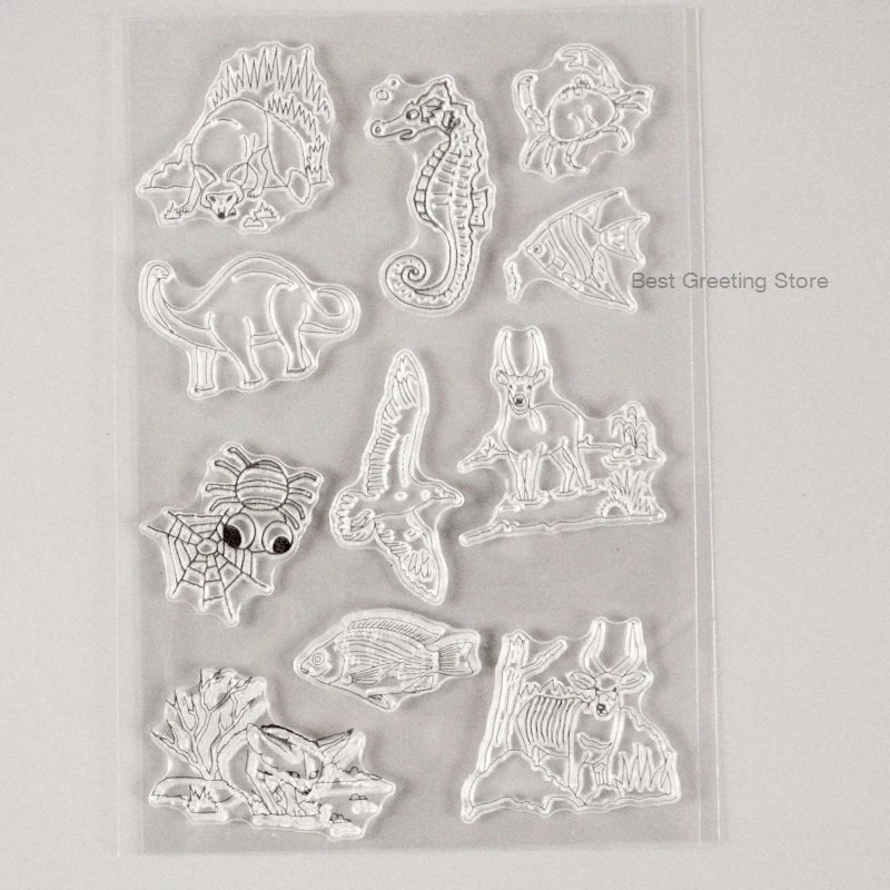 ЭНО приветствие чистый штамп лиса Скрапбукинг динозавр лося deear штампы |