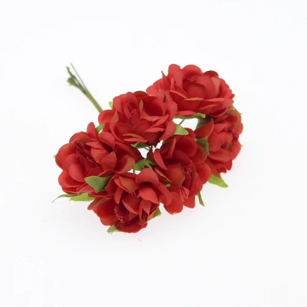 6PCS Cheap Wedding Decoration DIY Wreath Needlework Gift Box Scrapbooking Fake Flower Handmade Artificial Flowers | Дом и сад