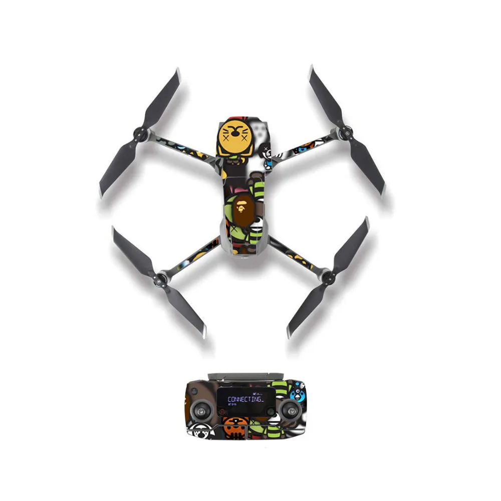 Мультфильм Стиль кожи Стикеры для DJI Mavic Pro/Air 2/Pro & Zoom сумка корпуса дрона пульт