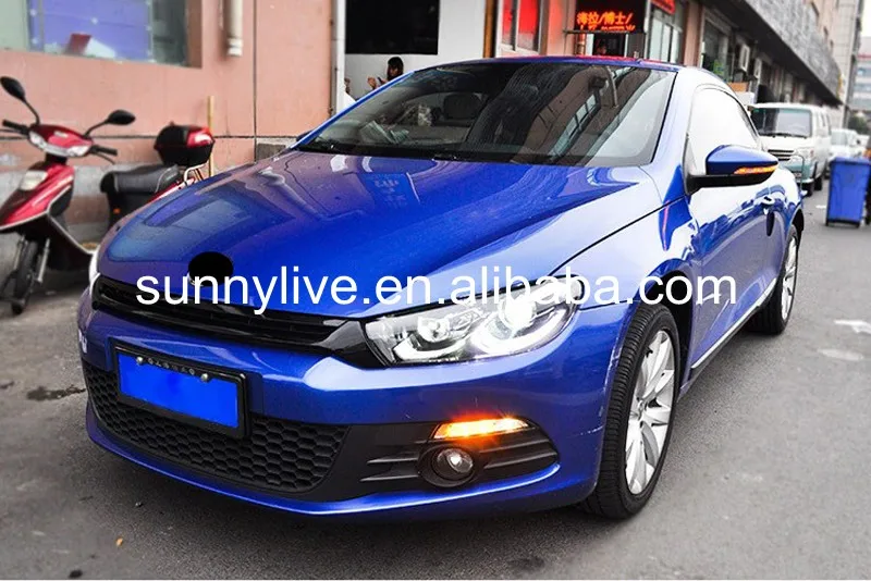 Для VW Scirocco светодиодный налобный фонарь спереди светильник черный Корпус 2008 2015