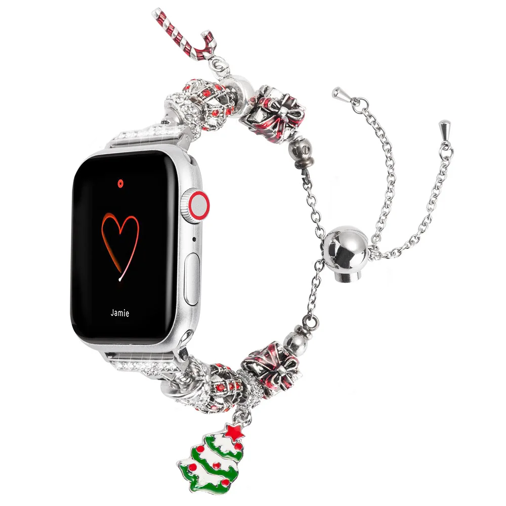 Tree Ремешок для часов женский iWatch браслет Рождественский металлический браслет с регулируемым ремешком-цепочкой для Apple Series 4 3 2 1 Edition Nike - Цвет ремешка: Tree