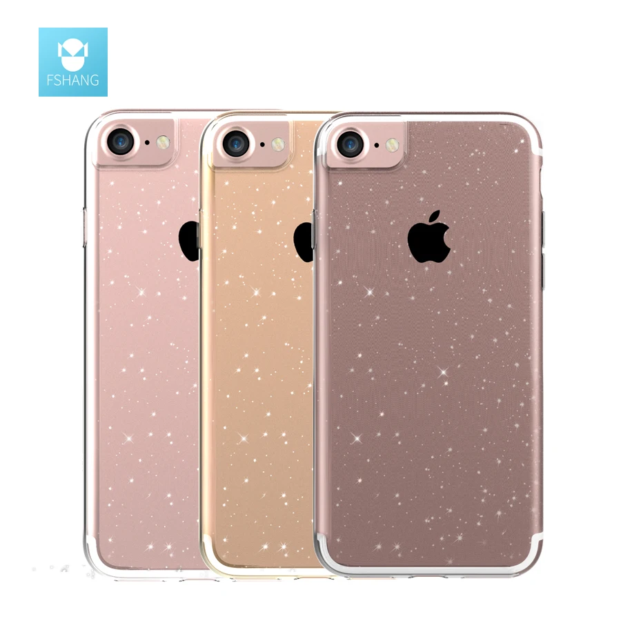Fshang Сияющий для iphone 8 чехол блеск ультра тонкий Тонкий прозрачный силиконовый