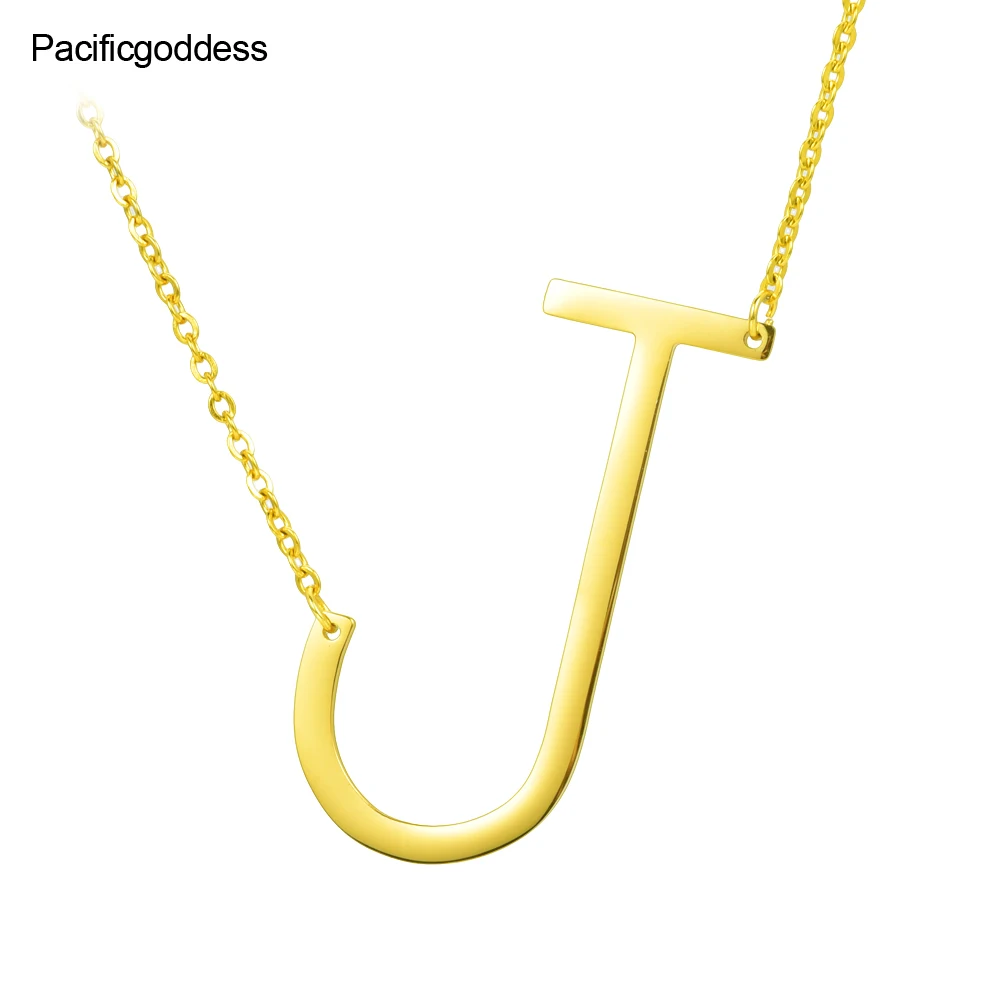 Женское Ожерелье с буквами покрытием 'от А до Z &quotкулон из нержавеющей стали в