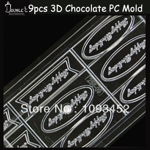 Поликарбонатные формы для шоколада 9 шт. с днем рождения MOLES de policarbonato para chocolates DIY
