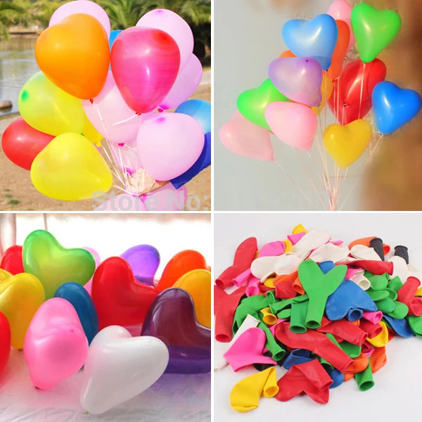 10 шт./лот романтические латексные шары в форме сердца любовь новогодние гелиевые