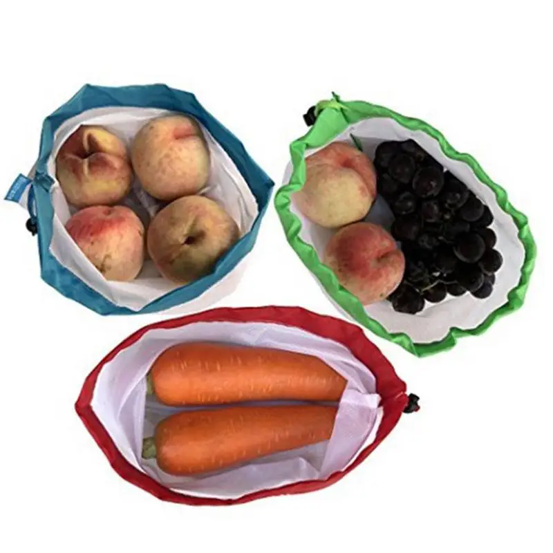 Многоразовые мешки продукции сетки моющиеся экологически чистые для