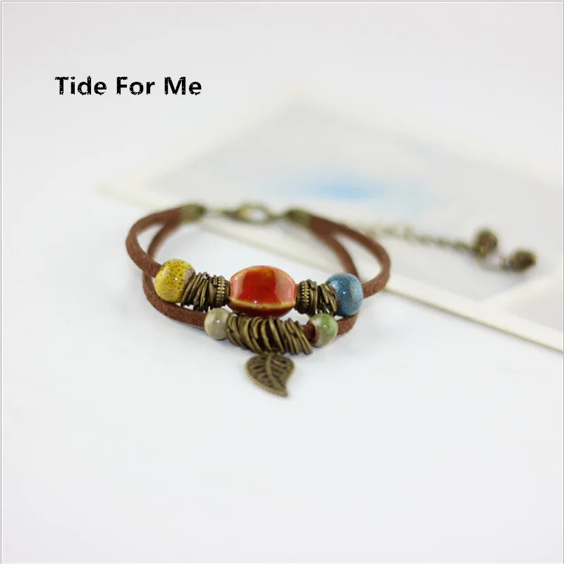 Новинка 2017 Винтажные Украшения регулируемый веревочный браслет женские