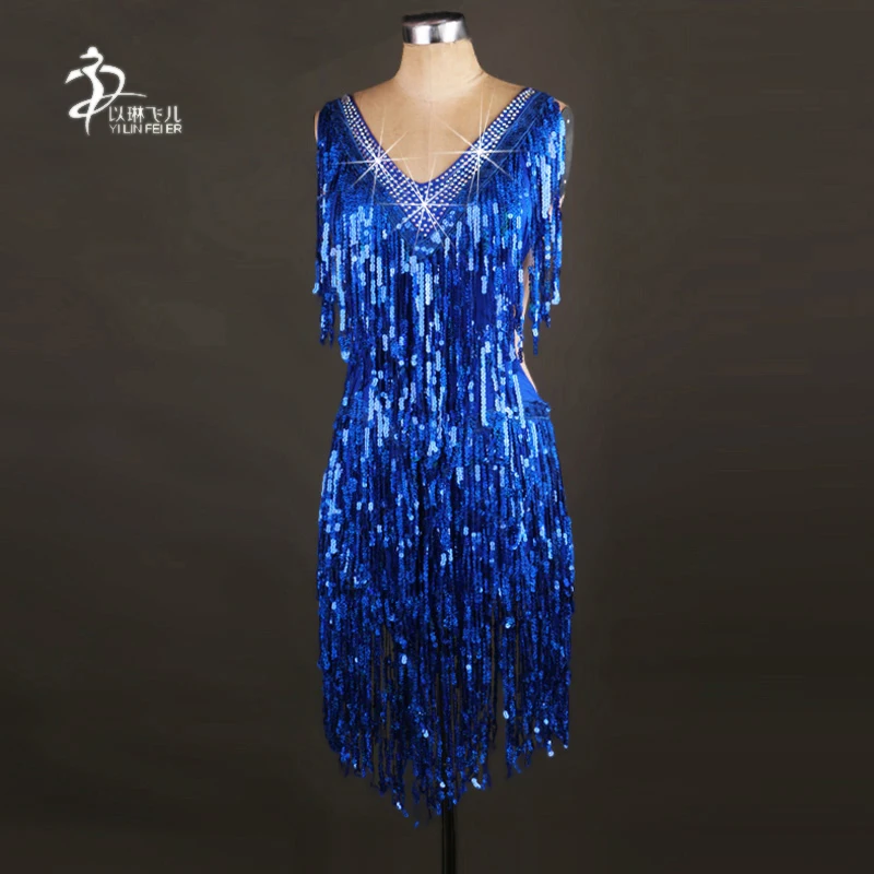 NEW!!! Girl's Blue Rumba Latin Salsa Samba Chacha Ballroom Dance Dress Competition Dancewear | Тематическая одежда и