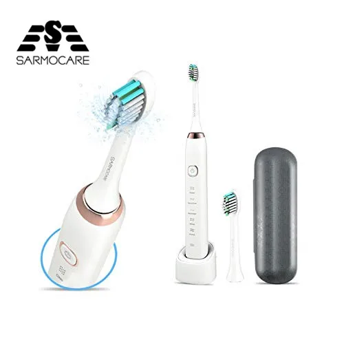 Sarmocare электрическая зубная щетка для взрослых USB Sonic перезаряжаемые зубные щетки с 3 сменными головками умный таймер водонепроницаемый