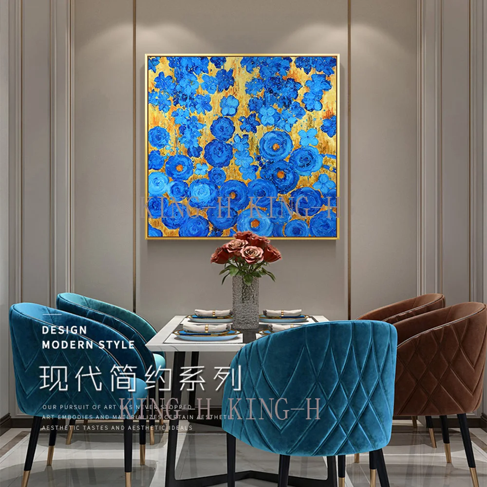 Hand-painted oil painting purple flowers in the flower field planting content abstract modern high quality decorate | Дом и сад