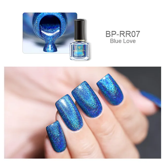 Blue Love BORN PRETTY Deluxe голографический лак для ногтей с лазерным блеском лак для ногтей 6 мл голографический Блестящий цветной лак для ногтей маникюрный лак - Цвет: Blue Love
