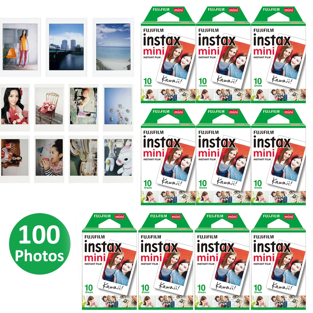100 листов Fujifilm Instax Mini пленка для Fuji Instax Mini 9 8 70 25 50s 90 SP-2 мгновенная фотокамера поделиться SP-1 SP-2 белая пленка