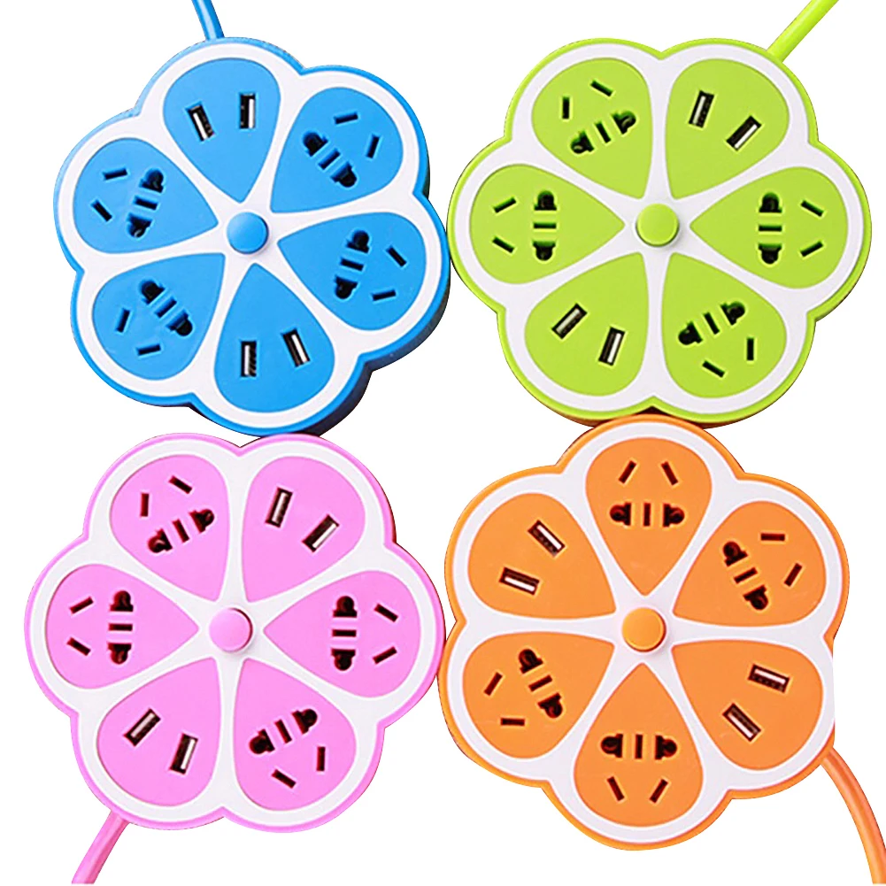 Random Color Универсальная 4 USB многофункциональная умная зарядка розетка с лимонным штекером с кабелем 1,8 м 2019NEW - Цвет: Random Color