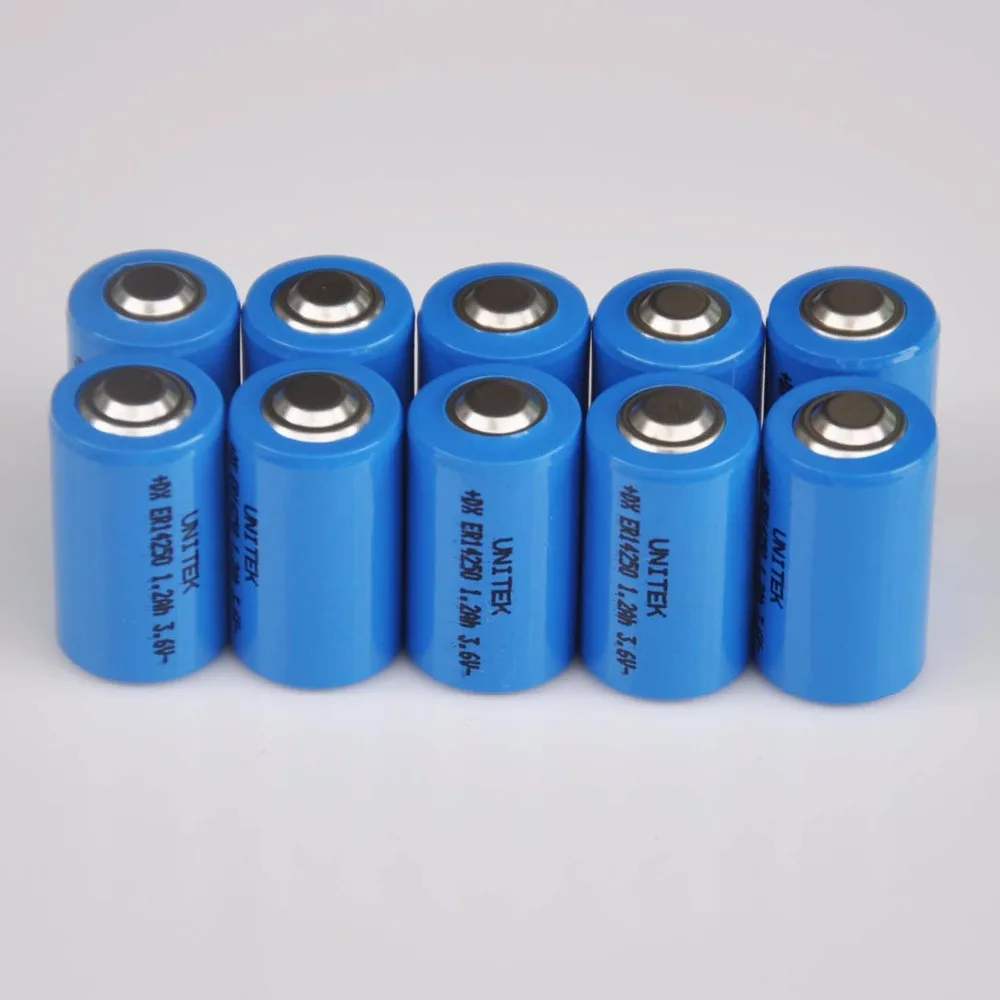 10PCS ER14250 1/2AA 3.6V liSOCL2 Lithium battery 1/2 AA 14250 PCL dry primary cell 1200mah water meter replace for SAFT LS14250