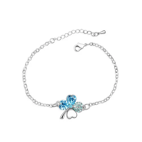 Браслет женский с австрийским кристаллом 4 листа|bracelet fashion|fashion braceletbangle jewelry |