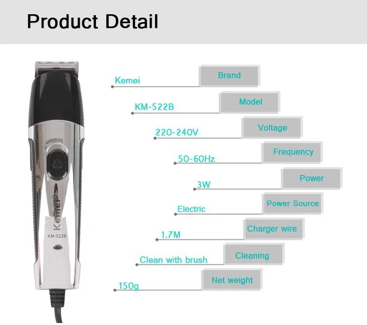 T076 kemei машинка для стрижки волос 2 в 1 Профессиональная бороды бритвы