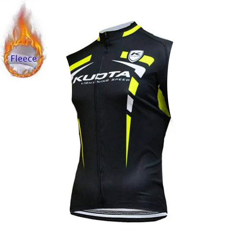 Pro Team Триатлон KUOTA мужские веломайки без рукавов зимние термо флисовые велосипедные рубашки спортивная одежда для езды на горном велосипеде Ropa Cicli
