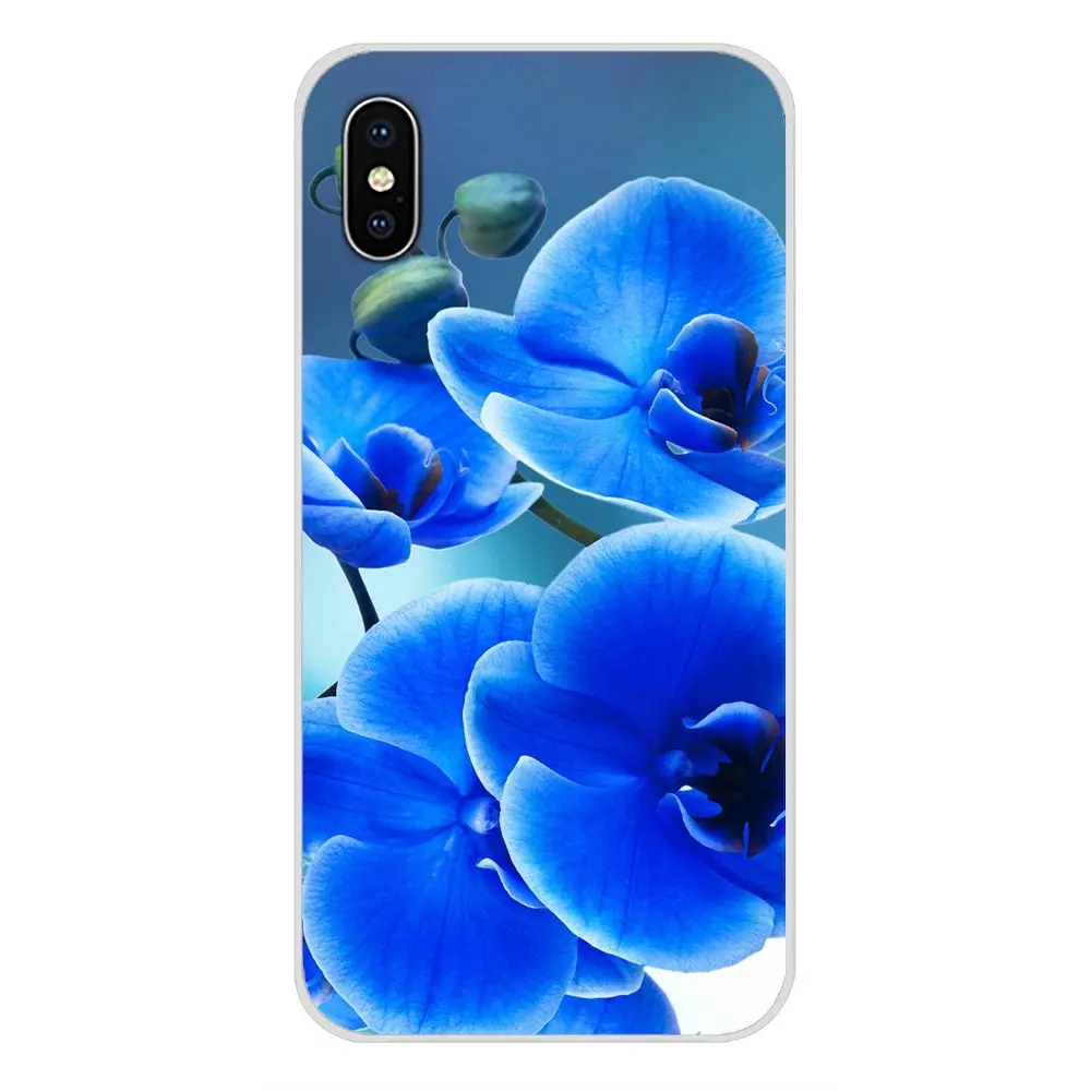 Blue Orchid Flower Wallpaper Artwork TPU Silicone Case For Apple iPhone X XR XS MAX 4 4S 5 5S 5C SE 6 6S 7 8 Plus ipod touch | Мобильные