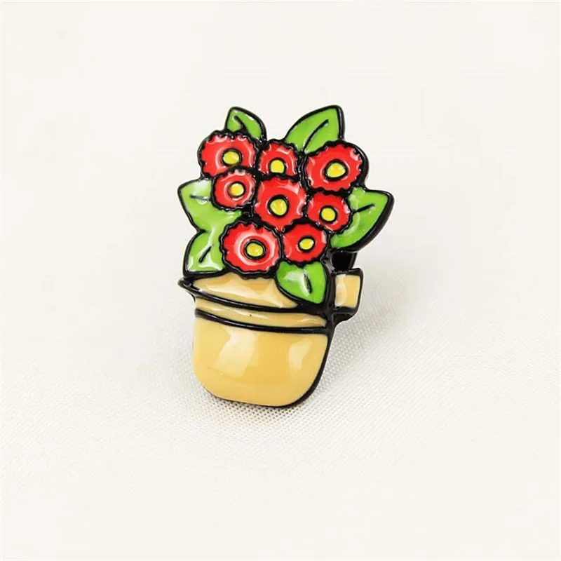 2017 free shipping fashion new ladies jewelry pin Potted badge zinc alloy golden wild girl brooch wholesale sets | Украшения и