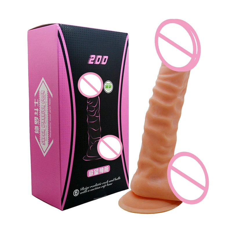 QUYUE Cock Soft Ribbed Realistic Dildos Fleshcolor Penis w/ Strong Sucker Erotic Adult Sex Toys Products for Women | Красота и