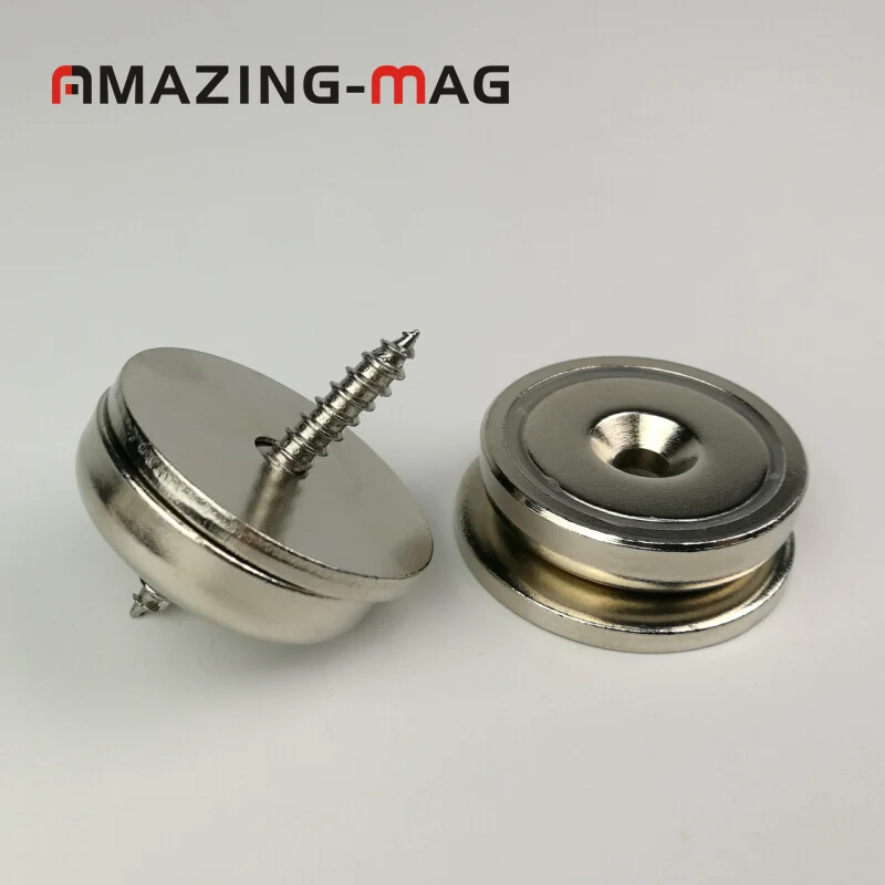 4 шт. D32mm стальная чашка редкоземельный магнит с ударопрочной пластиной
