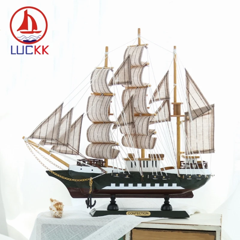 Деревянная модель корабля LUCKK 33 см в скандинавском стиле домашнее интерьерное