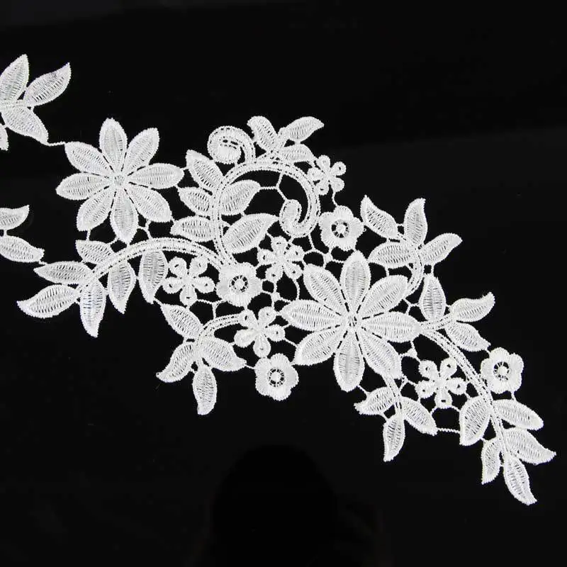 1 пара белая Цветочная кружевная отделка высокое качество свадебная ткань для