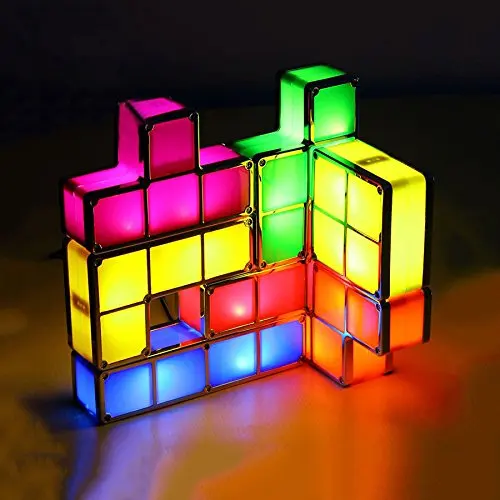 LED Tetris Stackable ночник 3D Пазлы Новинка свет 7 видов цветов магические блоки