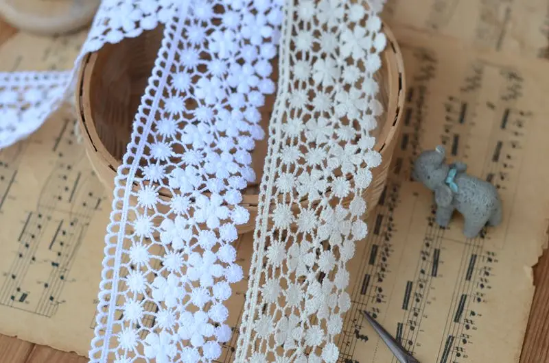 Hot sale Edge accessories beige white soluble cotton lace embroidery flowers H0501 | Дом и сад