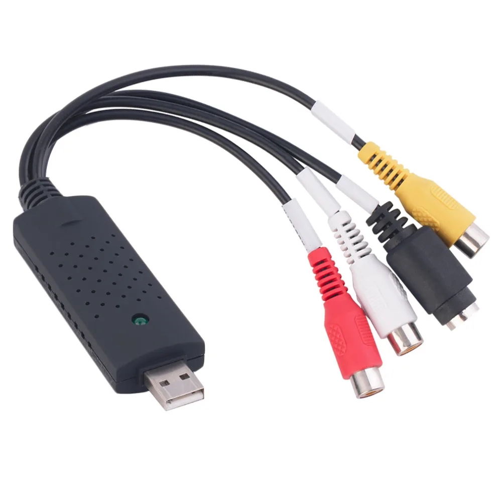 

USB 2,0 Карта видеозахвата преобразователь ПК адаптер ТВ аудио DVD DVR VHS Высокое качество Черный