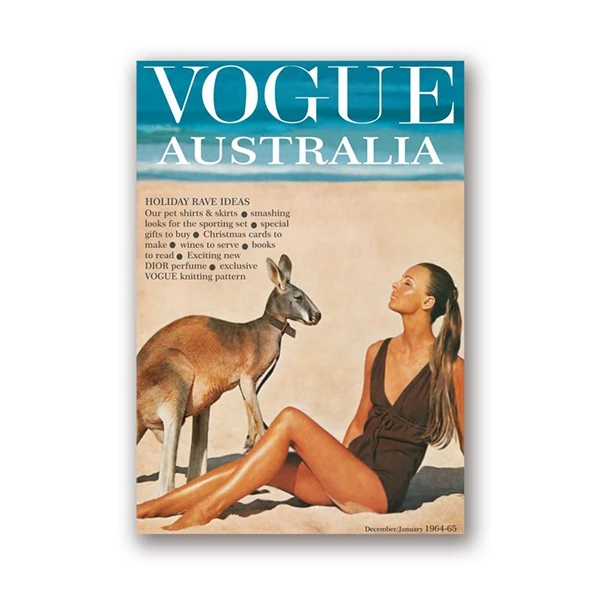 PH2489 Vogue чехол Австралия 1964 плакат и принт Мода женщина кенгуру фотографии холст картина Картина домашний Декор стены - Цвет: PH2489