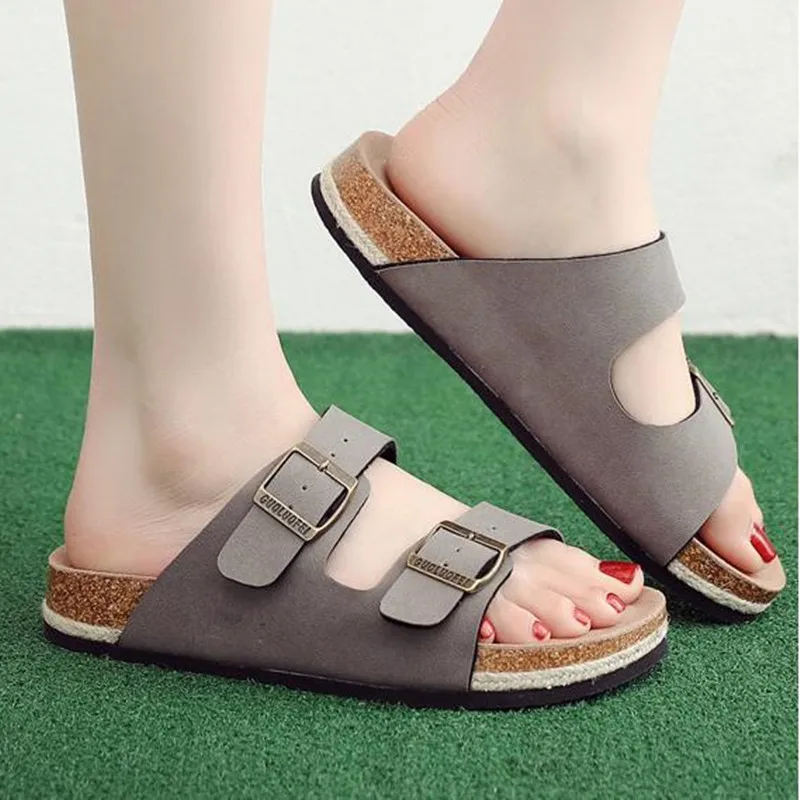 2020 Новые летние пляжные пробковые тапочки COSMAGIC повседневные однотонные женские