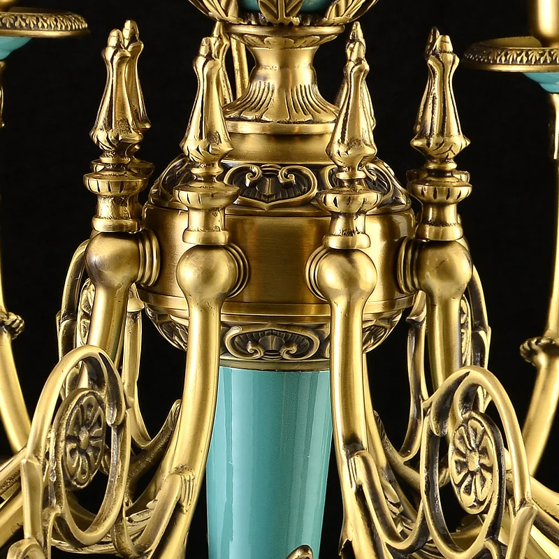 Французская Роскошная медная люстра для ресторана подвесное освещение led lustre