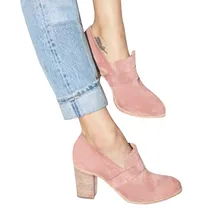 Женские замшевые ботинки YOUYEDIAN с круглым носком однотонные на