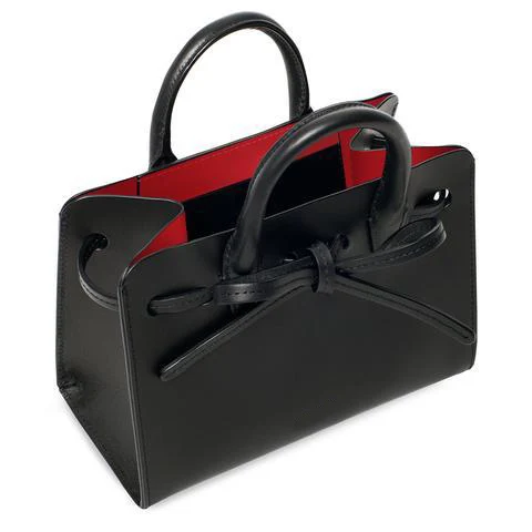 black and red S Mansurstudio Женская Повседневная Сумка-тоут из спилка, Дамские кожаные сумки от солнца, дамская сумка gavriel - Цвет: black and red S