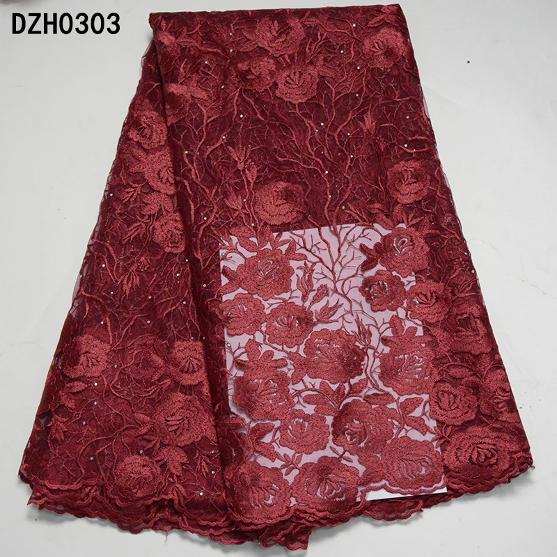 Soft African French net Lace fabric big flowers embroidered Ankara tulle Fabric With beads Nigerian Free shipping | Дом и сад