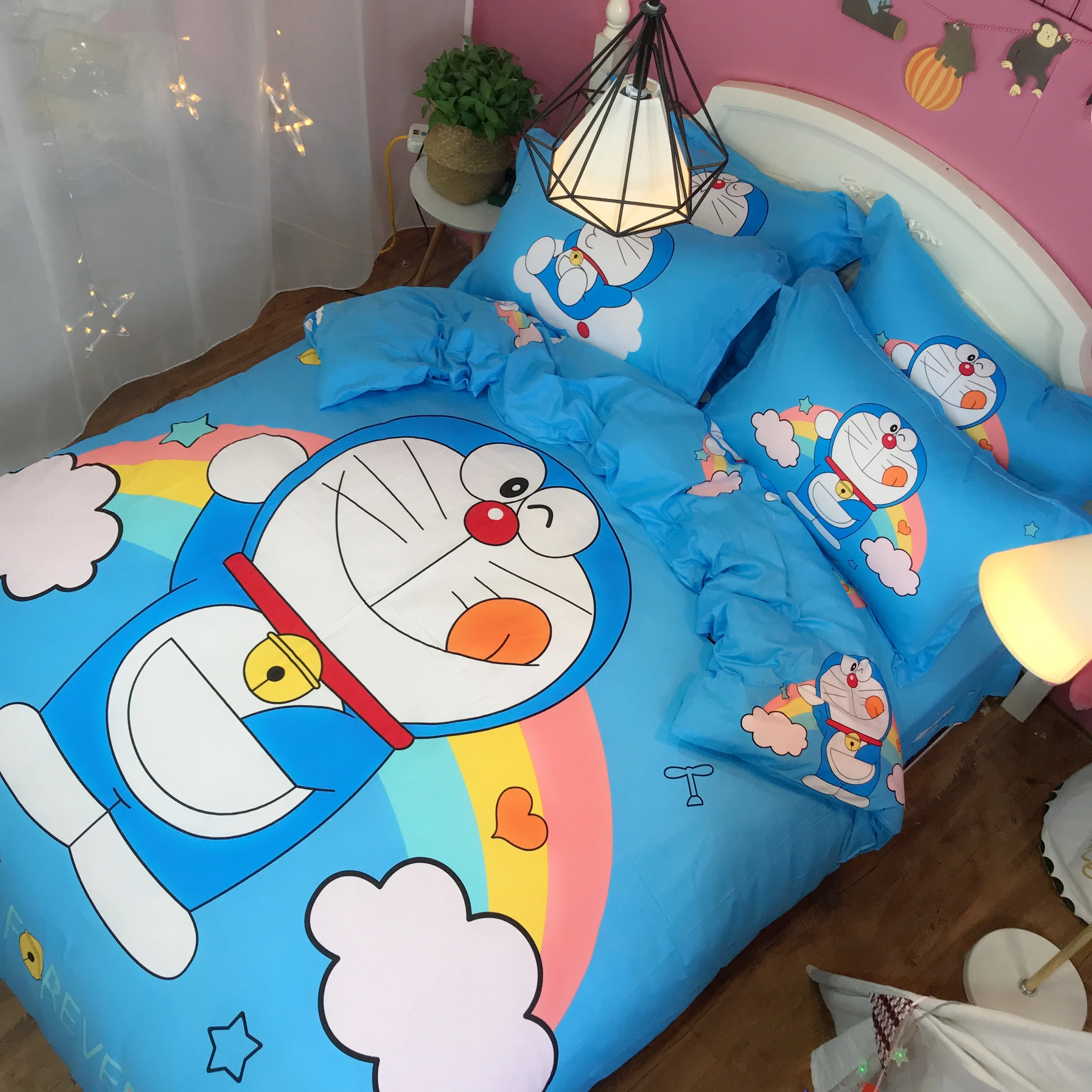 Мультяшный Кот 3d постельный набор Doraemon детская спальня чистое хлопковое