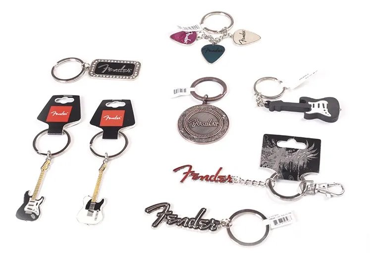Металлический брелок для гитары Fender Telecaster Stratocaster Logo подлинные продукты