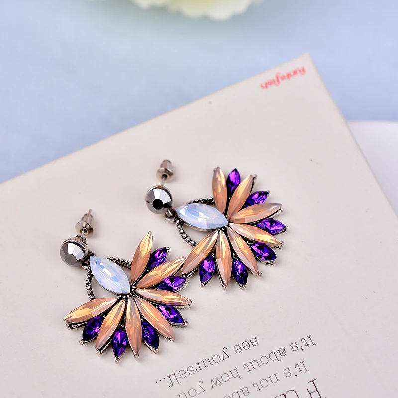 Женские серьги гвоздики с кристаллами ювелирные изделия австрийскими 2018|crystal stud