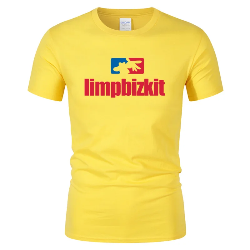 Мужская хлопковая футболка с круглым вырезом коротким рукавом|rock band|men t-shirtlimp bizkit
