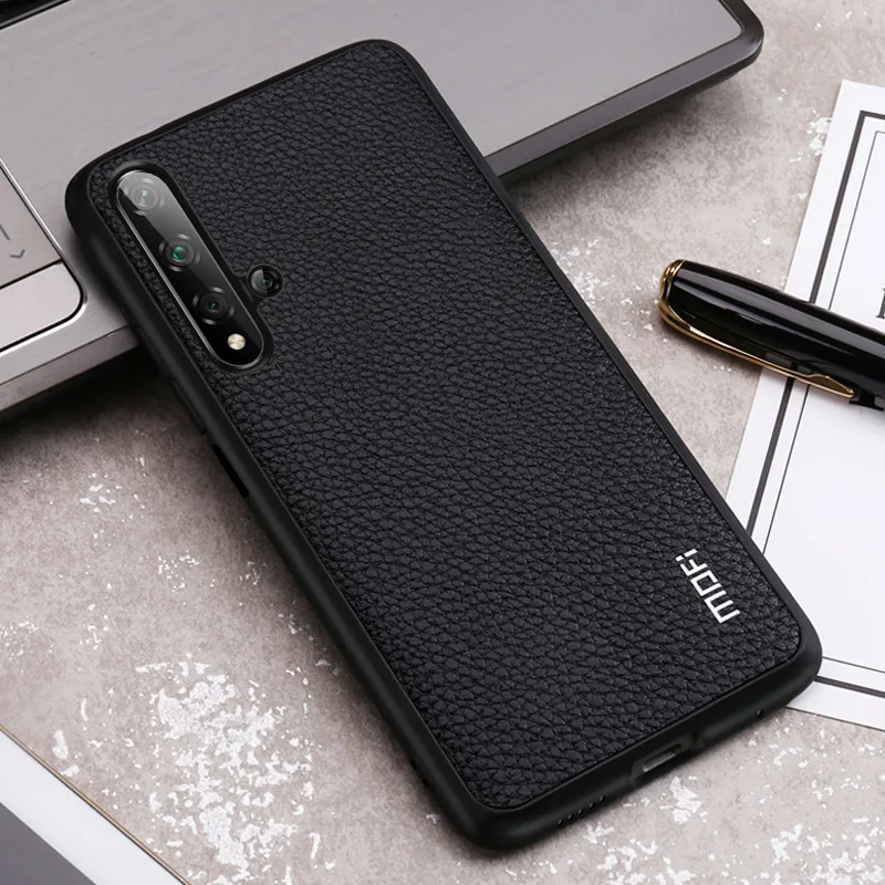 Black MOFi для Honor 20 чехол 20 Pro Чехол для huawei Honor 20pro чехол для задней панели Honor20 чехол из искусственной кожи ТПУ Мягкий силиконовый чехол - Цвет: Black