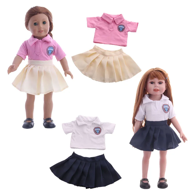 Luckdoll новая школьная форма костюм подходит для 18-дюймовые и 43 см для ухода за ребенком для мам американских кукол-это лучший подарок для детей