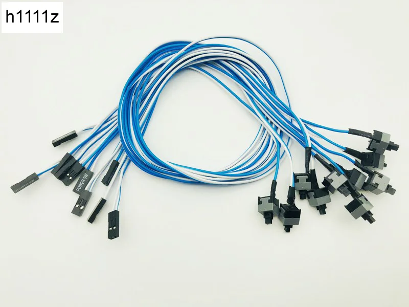 10 шт. 2Pin 50 см SW ПК кабель питания вкл/выкл кнопка ATX компьютерный переключатель