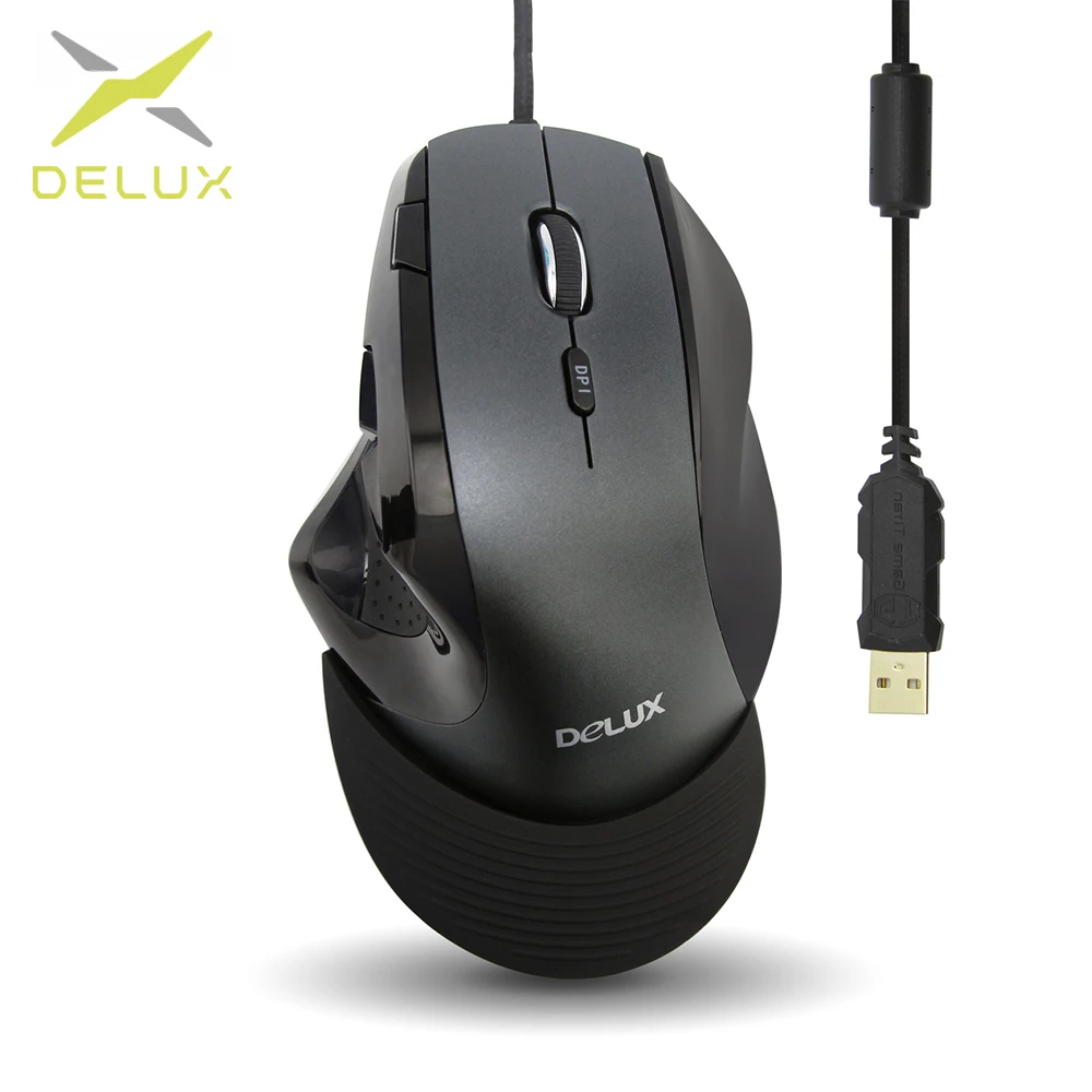Delux M910BU вертикальная мышь 4000 dpi эргономичная Проводная игровая 9 кнопок