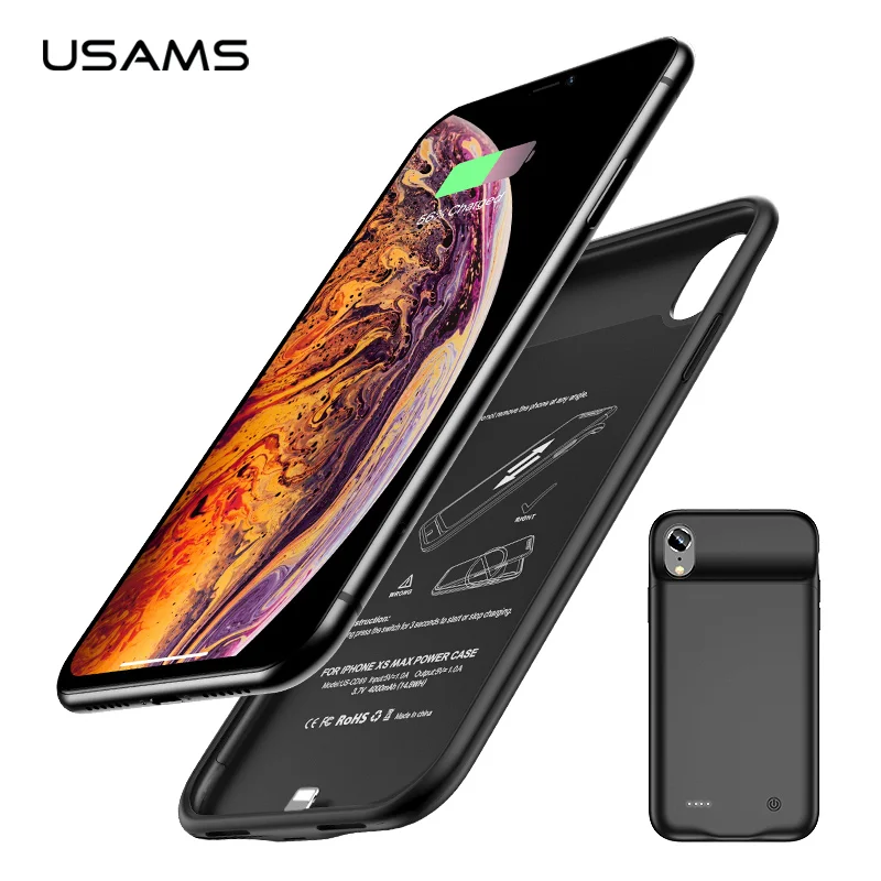 Аккумулятор Чехол для iPhone XS max USAMS 4000mAh внешний аккумулятор зарядное устройство