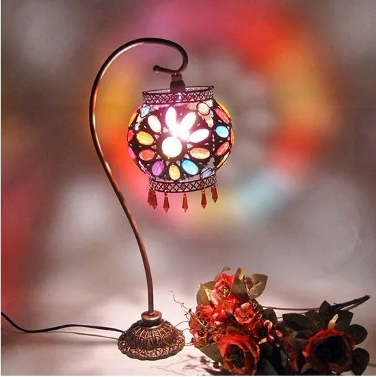 Lighting table lamp rustic acrylic table lamp beaded lamp bedroom bedside lamp