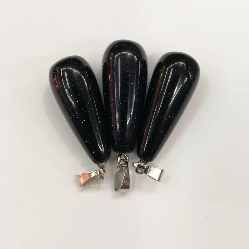 

Wholesale natural stone pendants fashion blue sand water drop teardrop pendant for Necklaces making 50pcs/lot