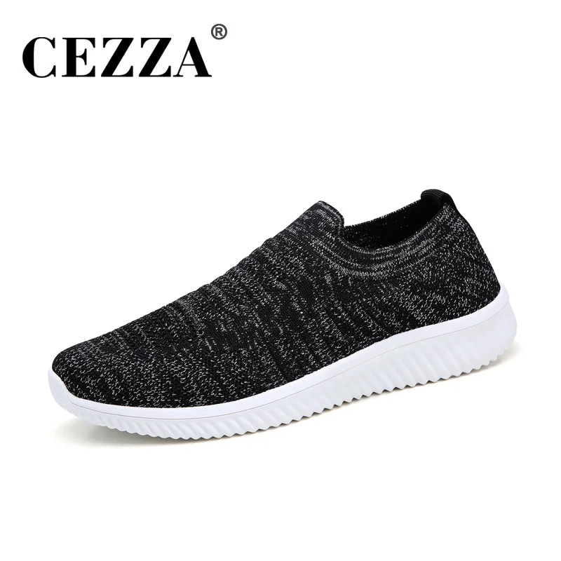 Женские кроссовки на плоской подошве CEZZA черные дышащие с сеточкой для прогулок