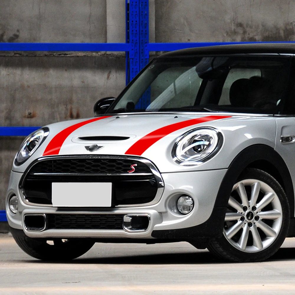 Колпак в полоску крышка двигателя багажника Наклейка автомобиля для Mini Cooper S R58 R55