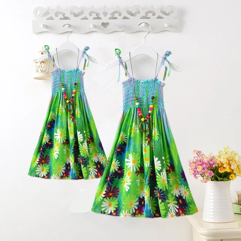 Летние пляжные платья для мамы и дочки Семейные комплекты Boho Vestidos Сарафаны